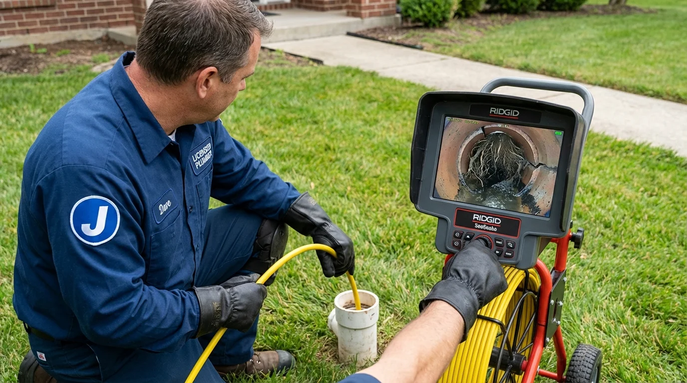 Sewer camera inspection being performed by Johns Plumbing LLC in Titusville
