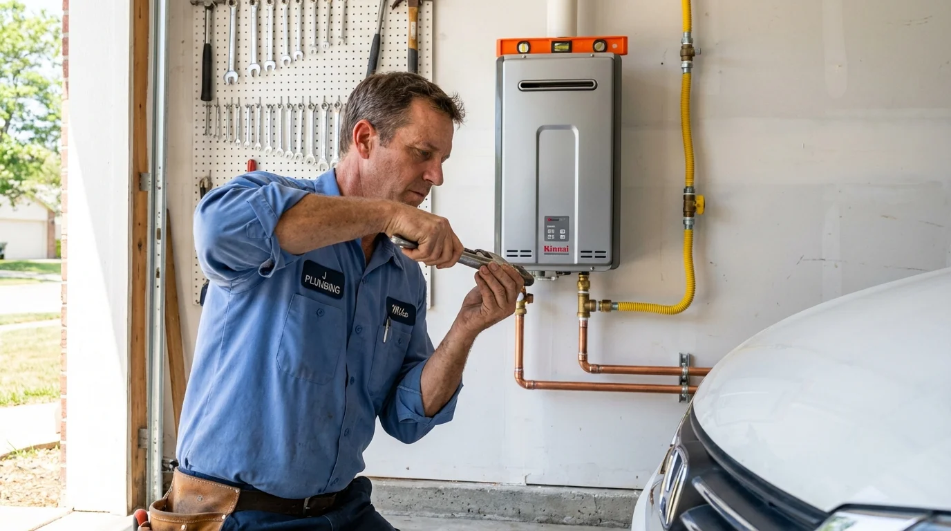 Tankless water heater installation by a Johns Plumbing LLC plumber in Titusville